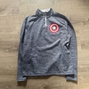 Marvel Captain America 1/4 Zip Sweatshirt Size Small
